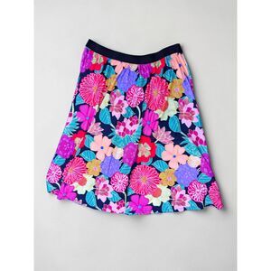 Izuria Plus Size 3X Vibrant Floral A-line  Skirt - Multi-Color Bloom Boho